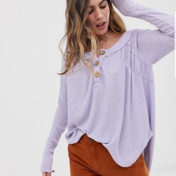 Free People Tops - Free People, We the Free Must Have Lilac Henley, S